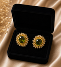 Elegant gold and green earrings