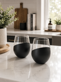 Luxury Metallic Bottom Stemless Glass - set of 2